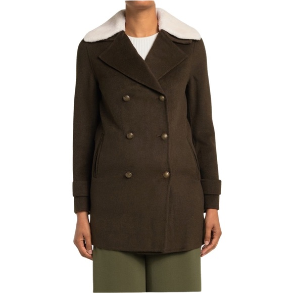 Belle & Bloom Liberty Sherpa Collar Wool Blend Military Coat NEW - Picture 5 of 13